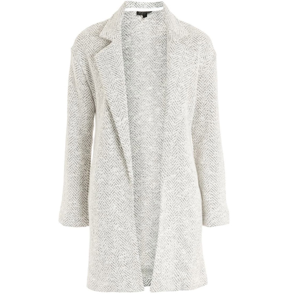 Topshop Textured Chevron Blazer Coat